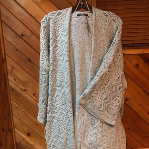 Crochet open front cardigan sweater